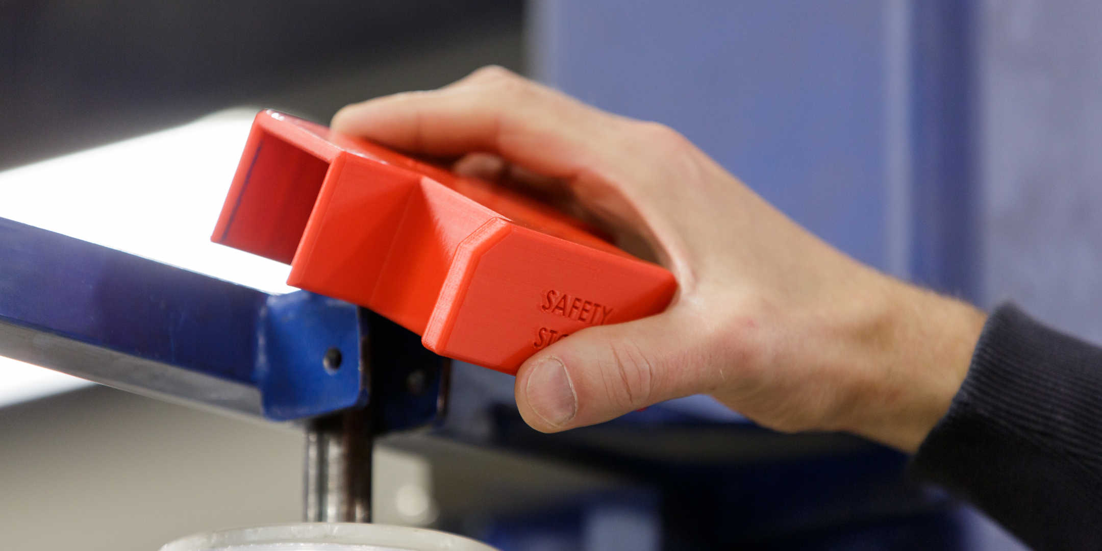 Operator using 3D printed tooling