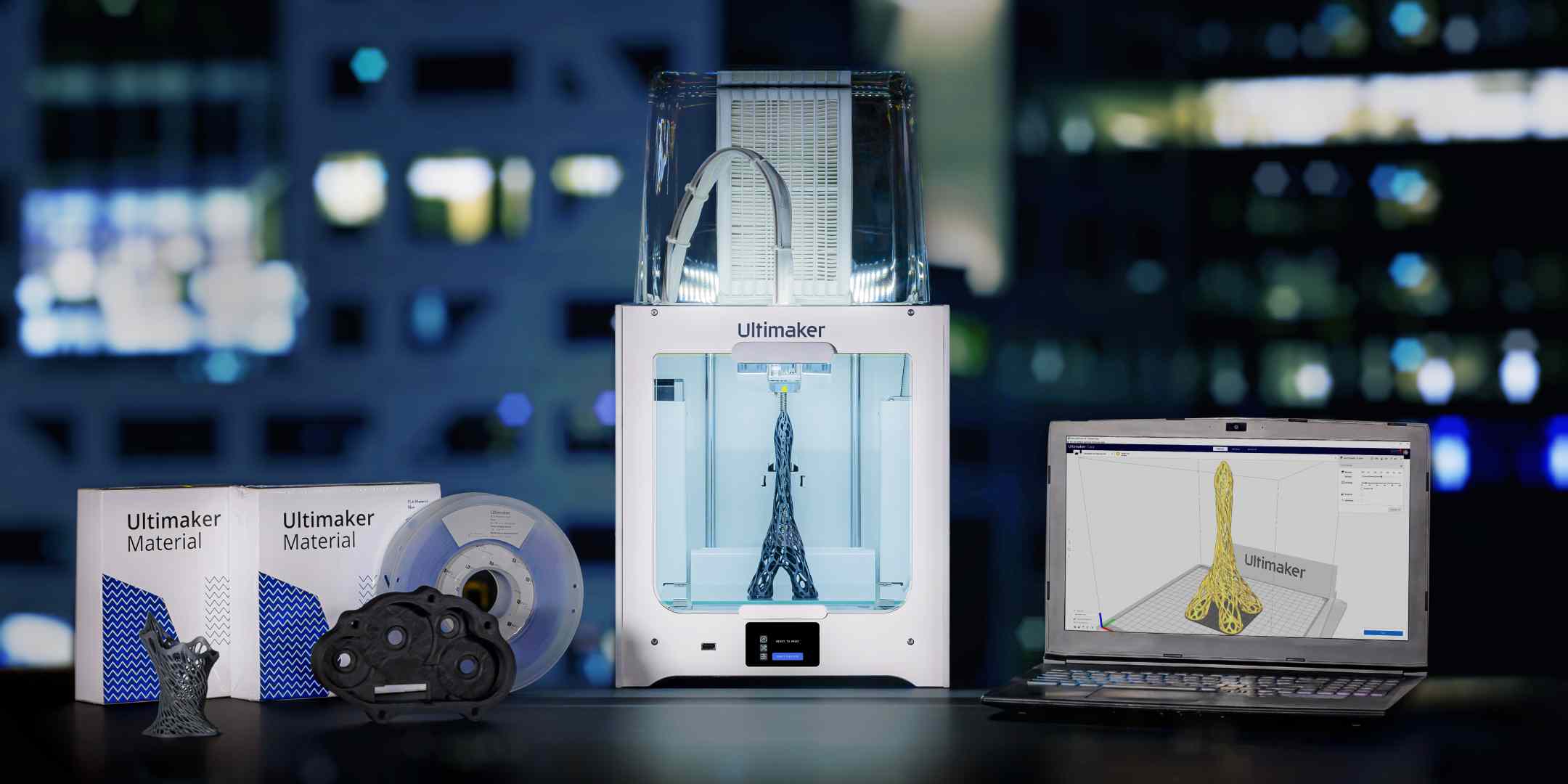 A 3D printer with software and material products