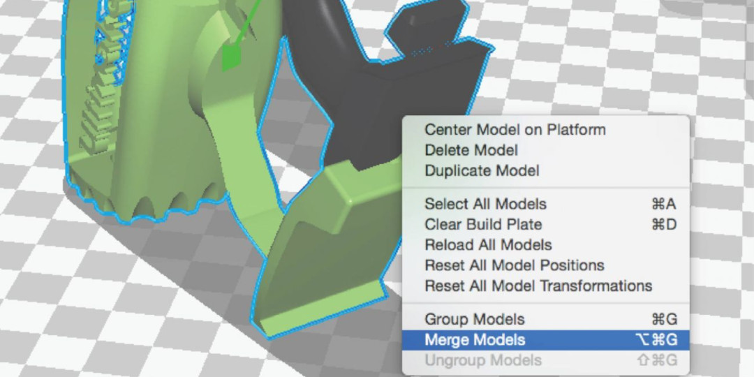 Merging 3D models in Cura