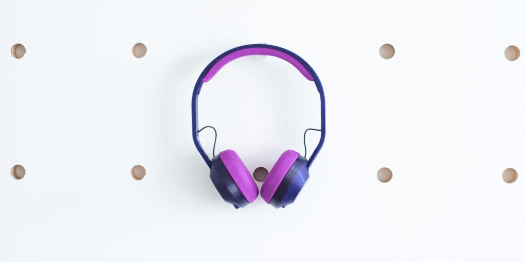 Purple 3D printed headphone
