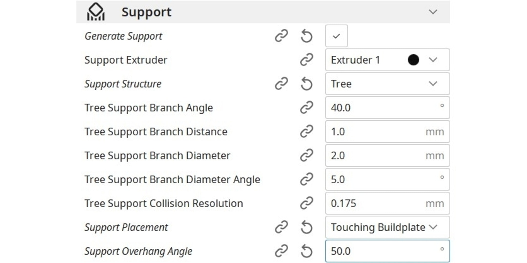 tree-support-settings