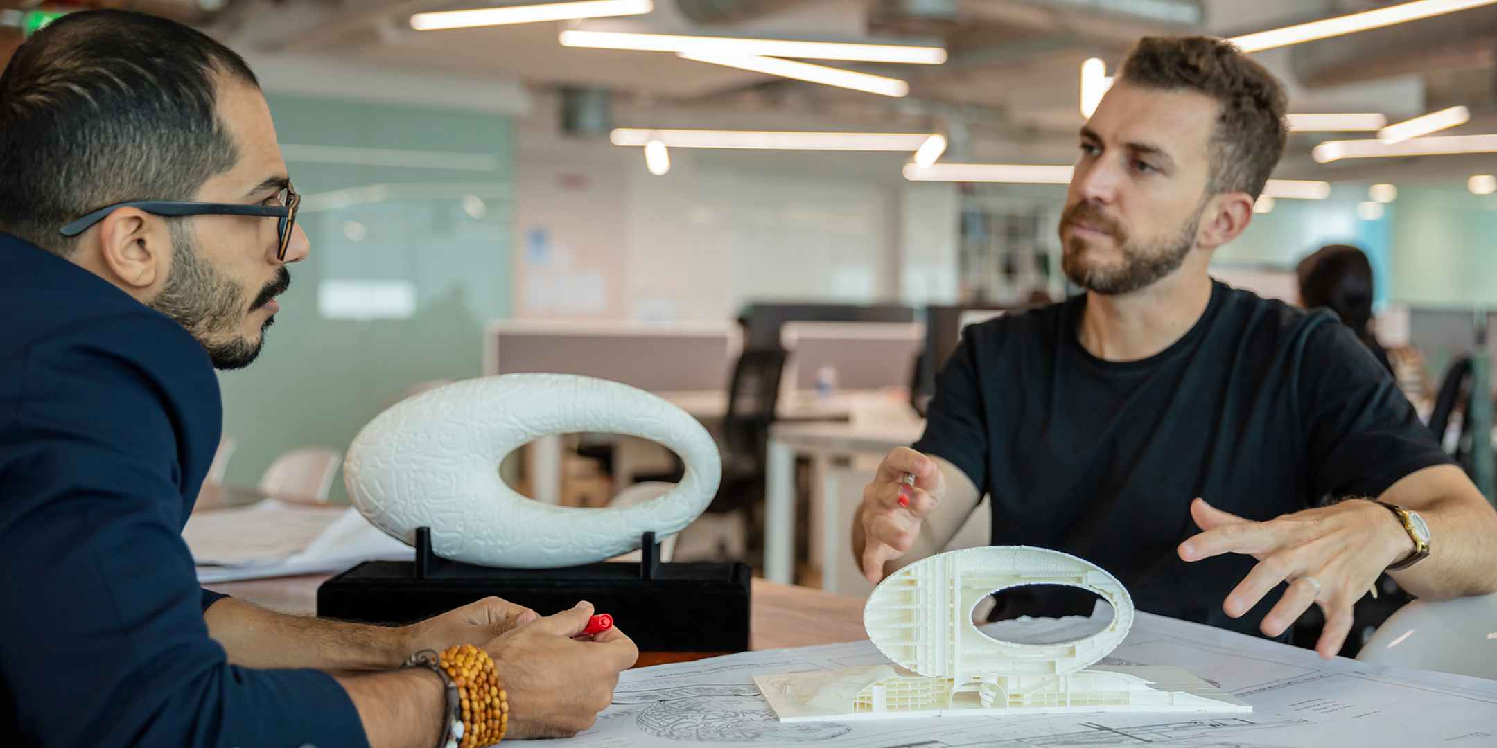 Discussing 3D Printed Model Museum of the Future Ultimaker