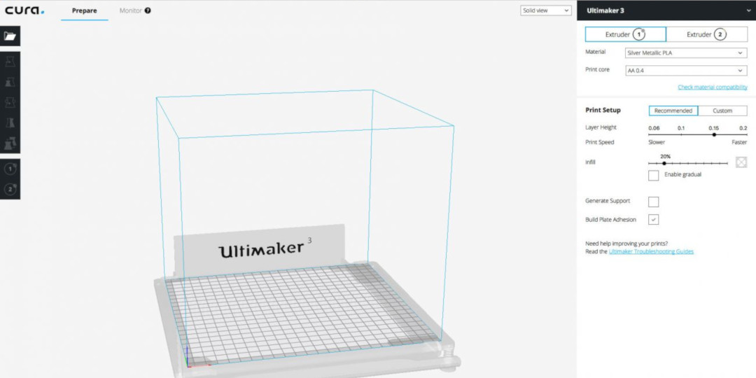Ultimaker Cura 3.0 UI