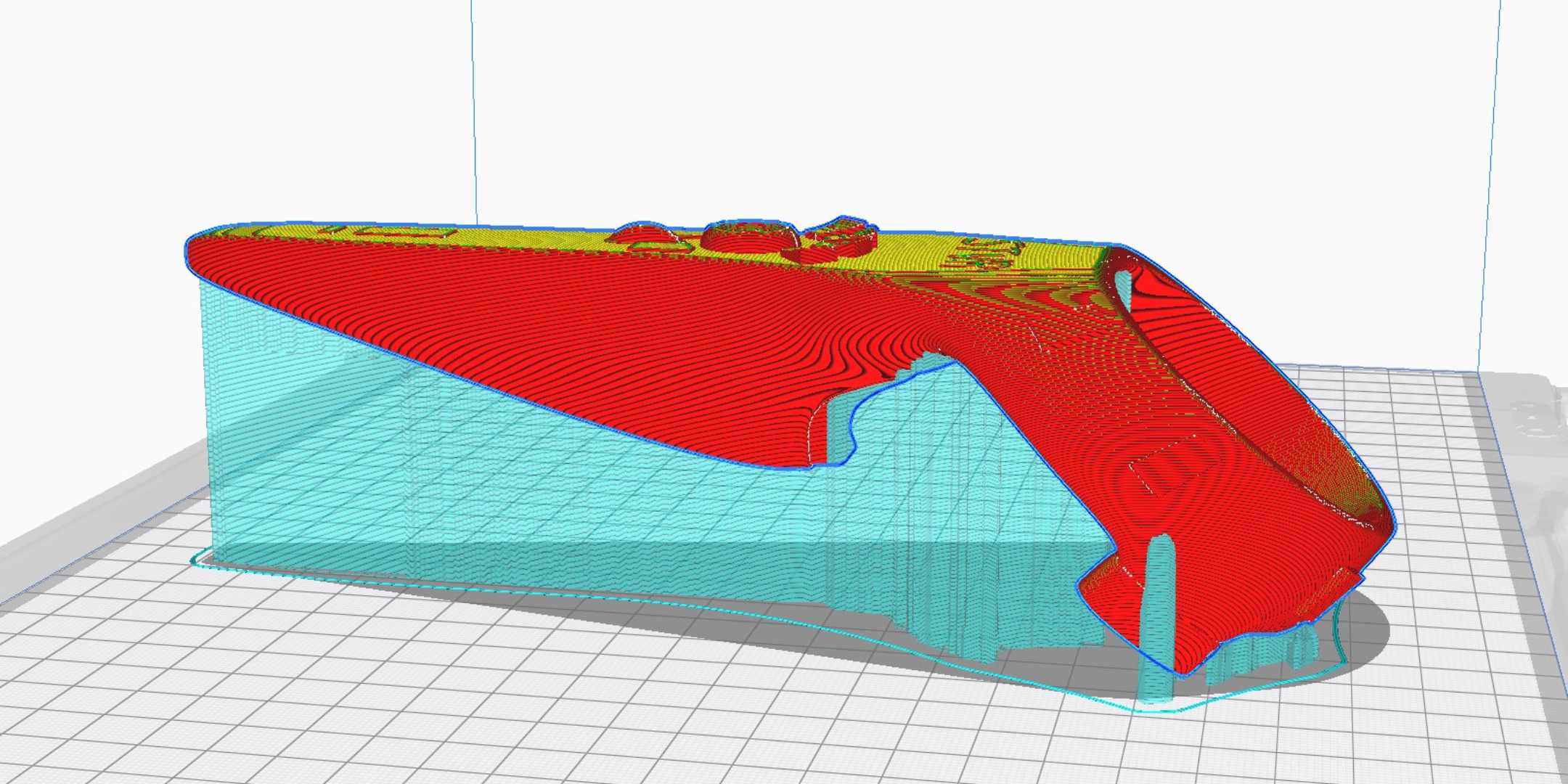 Image of supports in slicer