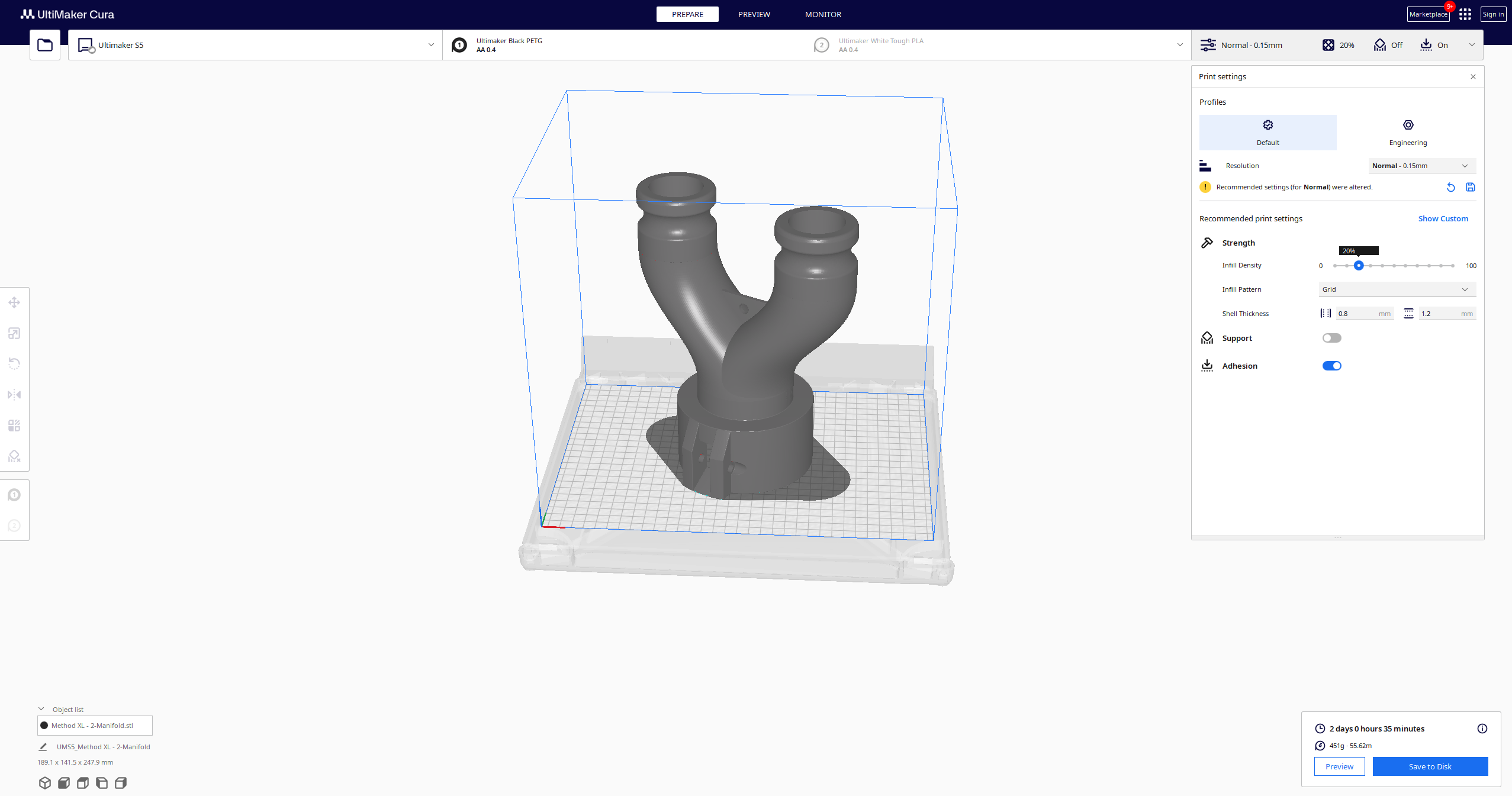 Cura 5.4 speed example