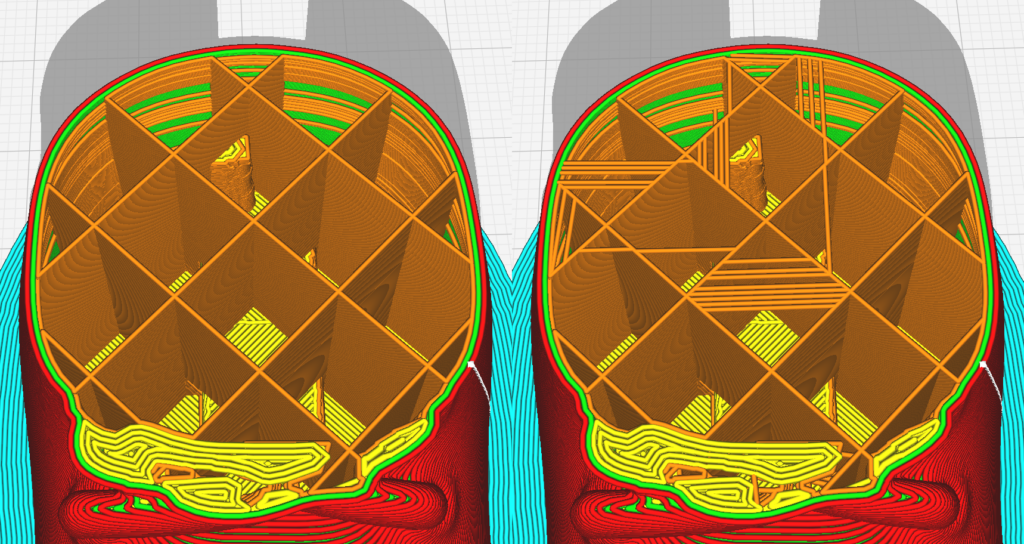 Printing over sparse infill